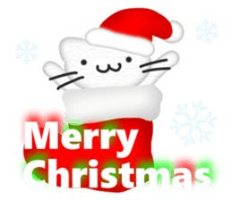 Christmas,the Happy New Year White cat sticker #9132852
