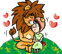 Girl and the Lion sticker #9137099