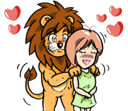 Girl and the Lion sticker #9137101