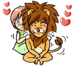 Girl and the Lion sticker #9137102