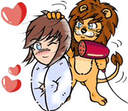 Girl and the Lion sticker #9137104