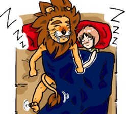 Girl and the Lion sticker #9137105