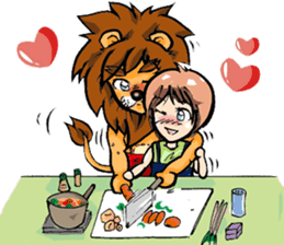 Girl and the Lion sticker #9137107