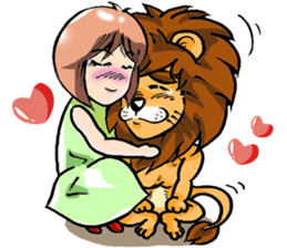 Girl and the Lion sticker #9137119