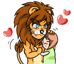 Girl and the Lion sticker #9137120