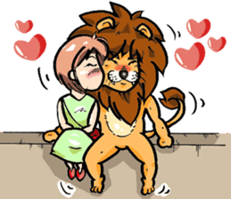 Girl and the Lion sticker #9137121