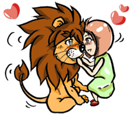 Girl and the Lion sticker #9137122