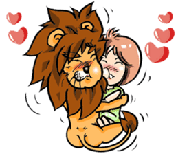 Girl and the Lion sticker #9137124