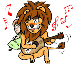 Girl and the Lion sticker #9137125