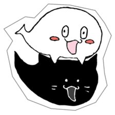Soul of a seal and a black cat. sticker #9142852