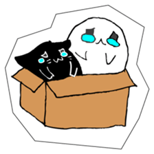 Soul of a seal and a black cat. sticker #9142876