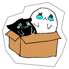 Soul of a seal and a black cat. sticker #9142876