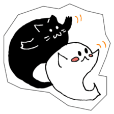 Soul of a seal and a black cat. sticker #9142882