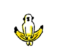 Monkey banana B sticker #9143976