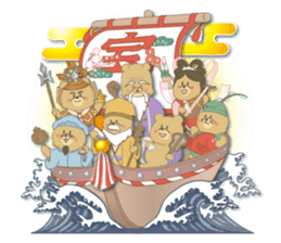 Japanese New Year. Kuma the tiny bear4 sticker #9150238