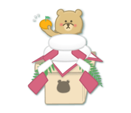 Japanese New Year. Kuma the tiny bear4 sticker #9150242