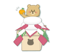 Japanese New Year. Kuma the tiny bear4 sticker #9150242