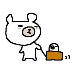 Simple white bear. sticker #9152451