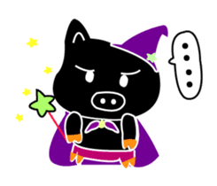 Black and white pig sticker #9153392