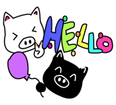 Black and white pig sticker #9153393