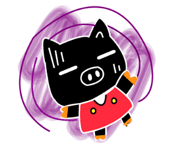 Black and white pig sticker #9153401