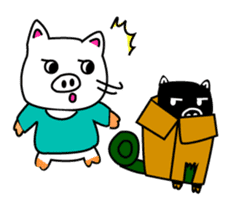Black and white pig sticker #9153405
