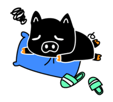 Black and white pig sticker #9153406