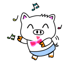 Black and white pig sticker #9153409