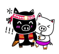 Black and white pig sticker #9153410