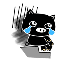 Black and white pig sticker #9153411