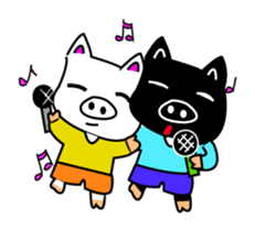 Black and white pig sticker #9153413