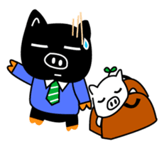 Black and white pig sticker #9153416
