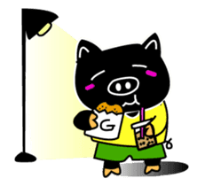 Black and white pig sticker #9153419