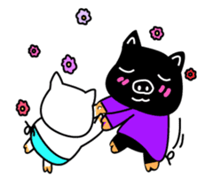 Black and white pig sticker #9153421