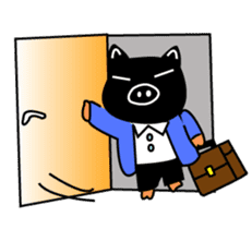 Black and white pig sticker #9153422