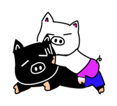 Black and white pig sticker #9153423