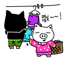 Black and white pig sticker #9153426