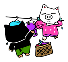 Black and white pig sticker #9153427