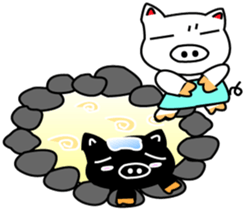 Black and white pig sticker #9153428