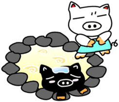 Black and white pig sticker #9153428