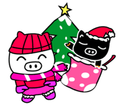 Black and white pig sticker #9153431