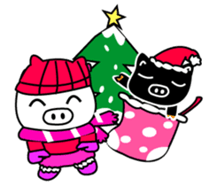 Black and white pig sticker #9153431
