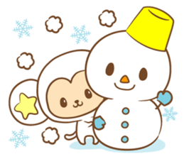 white monkey New Year's and New Year's sticker #9154992