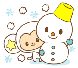white monkey New Year's and New Year's sticker #9154992