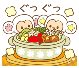 white monkey New Year's and New Year's sticker #9154997