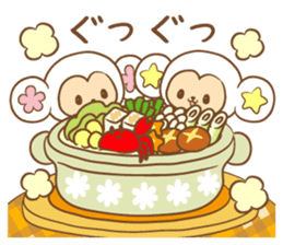 white monkey New Year's and New Year's sticker #9154997