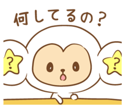 white monkey New Year's and New Year's sticker #9155002