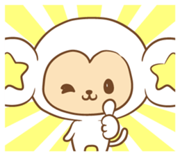 white monkey New Year's and New Year's sticker #9155007