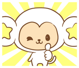 white monkey New Year's and New Year's sticker #9155007