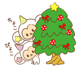 white monkey New Year's and New Year's sticker #9155014